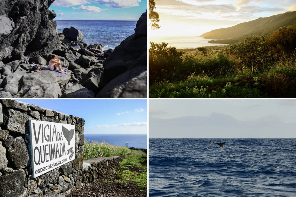 Collage mit 4 Urlaubsbildern der Azoren, Julia Schlenkrich Fotografie